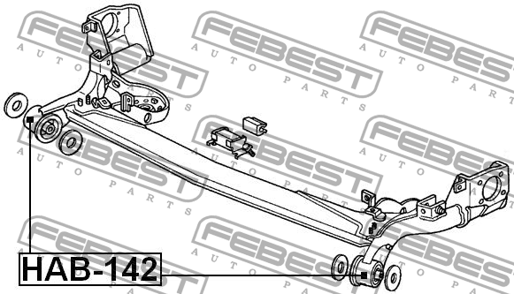 Сайлентблок задн балки HONDA FIT 02-08 HAB-142 HAB-142 FEBEST