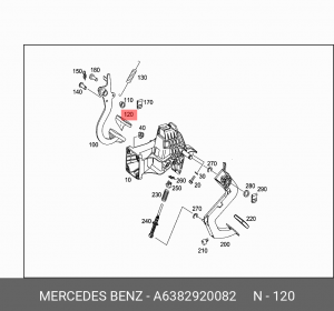 Накладка педали MERCEDES Sprinter тормоза OE A 638 292 00 82 MERCEDES BENZ