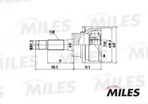 ШРУС наружный FORD RANGER/MAZDA B-SERIE 2.5D 02- (GSP 827017) GA20121 GA20121 MILES