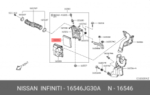 ФИЛЬТР ВОЗДУШНЫЙ/ELEMENT ASSY-AI 16546-JG30A 16546JG30A NISSAN
