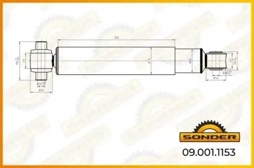 Амортизатор задн. MB Actros 1831-2548 475785 (20*10520*50) OO 090011154 SONDER