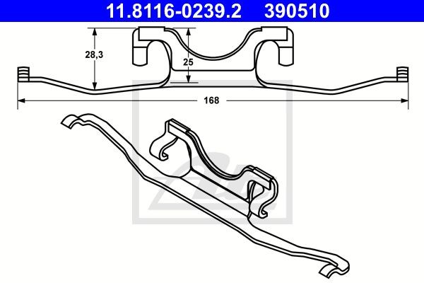 пружина прижимная пер.!\ BMW 5 E39 523-535/d 95-04 11.8116-0239.2 ATE
