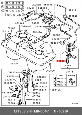 прокладка насоса топливного!\ Mitsubishi Pajero 2.5 96> MB400461 MITSUBISHI