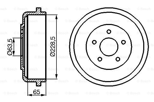 Барабан тормозной FORD Connect (02-) задний BOSCH 0986477129 BOSCH
