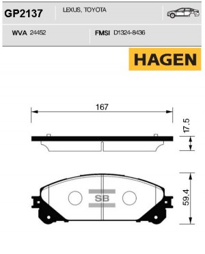 колодки дисковые передние! HAGEN\ Lexus RX 3.5 09> GP2137 HAGEN
