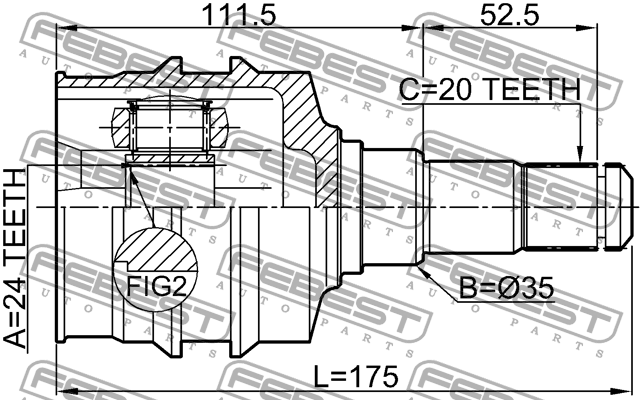 ШРУС наружный TOYOTA Camry (92-96) FEBEST 0111-SXV20LH FEBEST