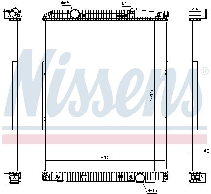 радиатор системы охлаждения!без рамки 810x1015x40\MB Actros (96->) 627910 NISSENS