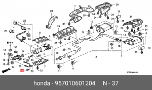 957010601204 БОЛТ, ФЛАНЕЦ, 6X12 957010601204 HONDA