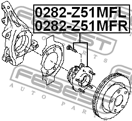 Ступица передн левая NISSAN MURANO Z51 2007-2014 0282-Z51MFL 0282-Z51MFL FEBEST