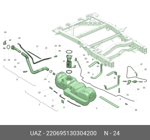 Хомут диаметр 50 подводящего шланга червячный 220695130304200 UAZ UAZ