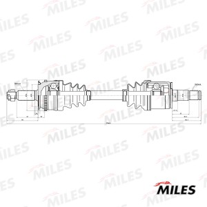 Привод в сборе левый MITSUBISHI L200 IV 2.5D 05- GC01166 GC01166 MILES