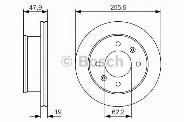 Диск тормозной HYUNDAI Getz (02-) (R14) передний (1шт.) BOSCH 0986479S21 BOSCH