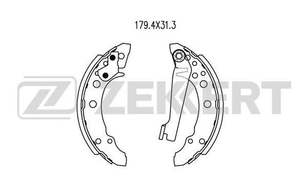 Колодки торм. бараб. задн. Audi 80 III 78- A2 00- VW Golf I-III 74- Passat II 80 BK-4471 ZEKKERT