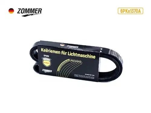Ремень 1370 (6PK) генератора дв. 406 (с ГУР) /вентилятора дв. 534 ЯМЗ EPDM 6PK1370A ZOMMER