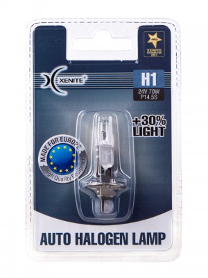 Лампа 24V H1 70W P14.5s +30% 3200К блистер (1шт.) XENITE 1007134 XENITE