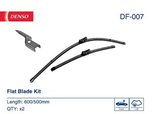 Щетки стеклоочистителя бескаркасные Flat 600/500мм крепление Push Button DF-007 DENSO