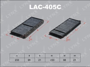 Фильтр воздушный салона MAZDA 3 угольный комплект LYNX LAC-405C LYNXAUTO