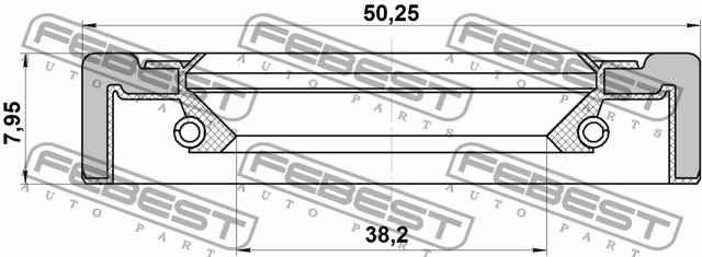 САЛЬНИК ПРИВОДА 40X50X8 подходит для MERCEDES BENZ G-CLASS 463 1992-2018 95GCY-4 95GCY-40500808X FEBEST