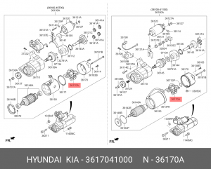 Щеткодержатель HYUNDAI HD65,72,78,County стартера в сборе OE 3617041000 HYUNDAI KIA