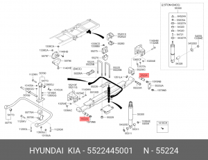 палец рессоры! \ Hyundai HD65/HD72/HD78 92> 5522445001 HYUNDAI