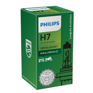 Лампа 12V H7 55W PX26d Long Life Eco Vision PHILIPS 12972LLECOC1 PHILIPS