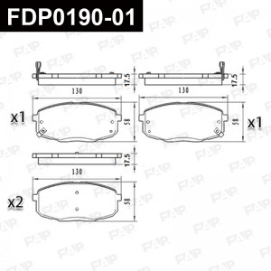 Тормозные колодки дисковые смесь CERAMIC FDP0190-01 FDP0190-01 FAP