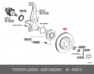 диск тормозной передний! D354\ Toyota Land Cruiser Prado 2.8D 24> 43512-60290 TOYOTA