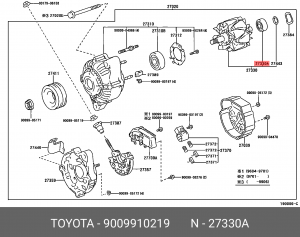 Подшипник генератора передний 90099-10219 90099-10219 TOYOTA