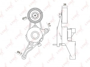 ролик натяжной ремня генератора с механизмом!\ VW Passat/Golf/Touran/T5 1.9/2.0T PT-3041 LYNXAUTO