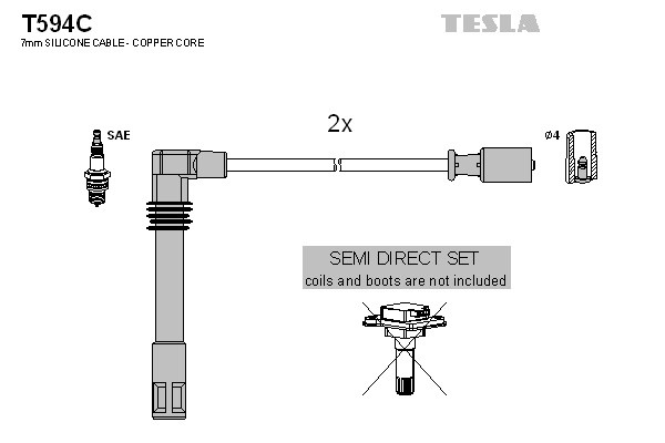 к-кт проводов!\ Audi A4/A6, VW Passat 1.8i 95-00 T594C TESLA