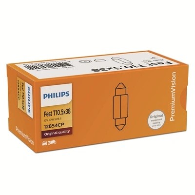 Лампа 12V C10W SV8.5-8 35мм PHILIPS 12854CP PHILIPS