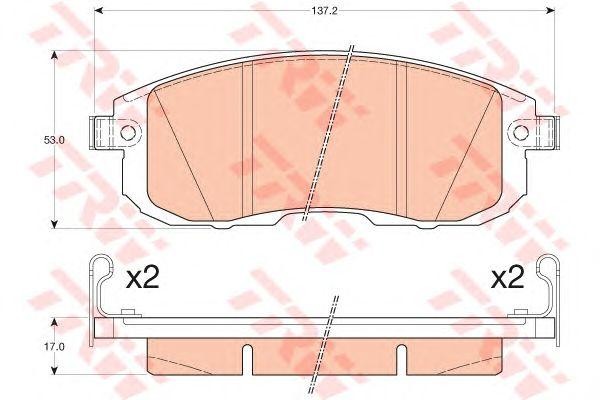 Колодки тормозные NISSAN Cube (08-),Tiida (04-) передние (4шт.) TRW GDB3616 TRW
