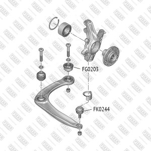 Сайлентблок переднего рычага задний PEUGEOT 307 00- FG0203 FG0203 FIXAR