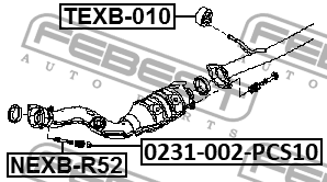 Гайка (компл-10шт) 0231-002-PCS10 0231-002-PCS10 FEBEST