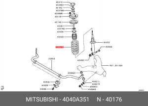 ПРУЖИНА ПЕРЕДНЕЙ ПОДВЕСКИ 4040A351 4040A351 MITSUBISHI