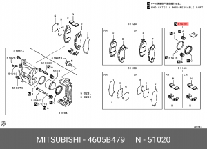 Комплект сальников поршня суппорта 4605B479 4605B479 MITSUBISHI