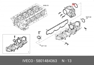 5801484363 IVECO, ПРОКЛАДКА ВПУСКНОГО КОЛЛЕКТОРА 5801484363 IVECO