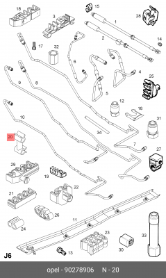 90278906 ДЕРЖАТЕЛЬ ТОПЛИВНЫХ И ТОРМОЗНЫХ ТРУБОК 90278906 GENERAL MOTORS
