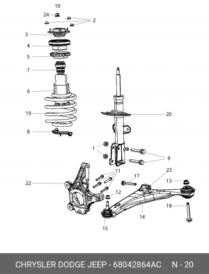 Амортизатор передний CHRYSLER 68042864AC CHRYSLER
