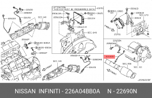 лямбда-зонд!\ Nissan Qashqai/X-Trail 2.0i 14> 226A0-4BB0A NISSAN