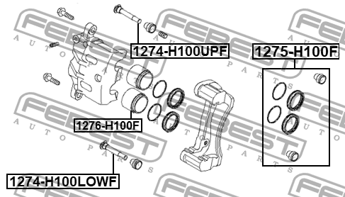 Ремкомплект передн суппорта 1275-H100F 1275-H100F FEBEST