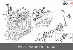 трубки топливные !комплект \Iveco Daily 504384346 IVECO
