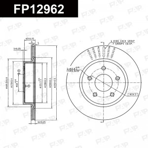 Тормозной диск с покрытием GEOMET FP12962 FP12962 FAP