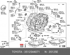 трубка сливная АКПП!\ Toyota 35125-44071 TOYOTA