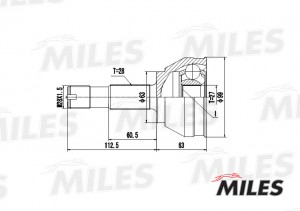 ШРУС наружный CITROEN C25/FIAT DUCATO/PEUGEOT J5 1.82.5D 8294 (GKN 302199) GA200 GA20058 MILES