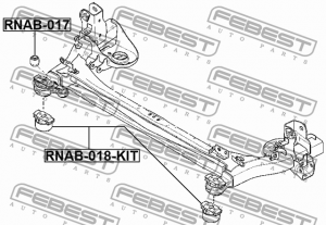 Сайлентблок задн балки RENAULT LAGUNA III (компл-2шт) RNAB-018-KIT RNAB-018-KIT FEBEST