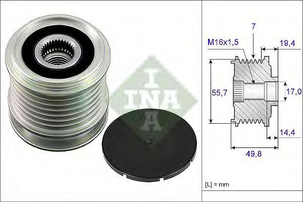 шкив генератора!\ MB W204/W203/C209 1.8K 02> 535 0165 10 INA