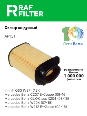 Фильтр воздушный INFINITI Q50 (13-) RAF FILTER AF151 RAF FILTER