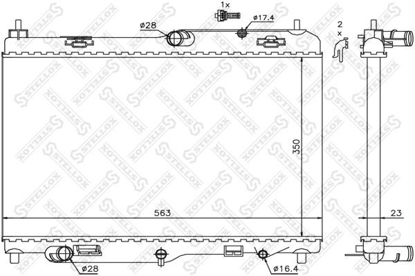 радиатор системы охлаждения! АКПП\ Ford Fiesta 1.4EFi 08> 10-25410-SX STELLOX