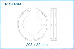 Колодки тормозные барабанные задние C14CR0051 CWORKS